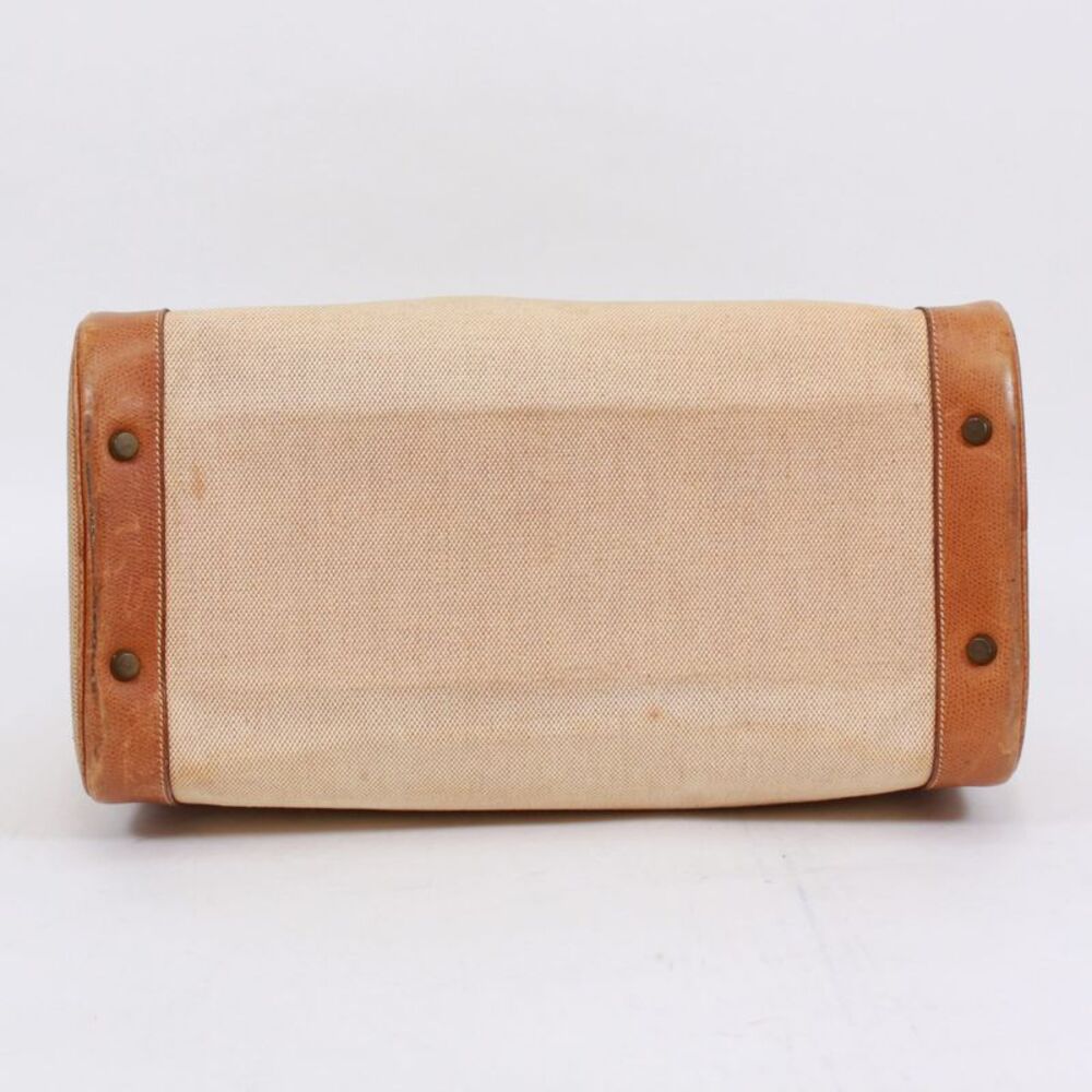 Hermes Leather Canvas Boston Bag - Picture 5 of 10